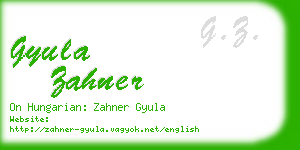 gyula zahner business card